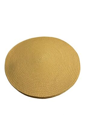 6 Cotton Woven Mustard Yellow Circle Placemats Autumn Cottagecore